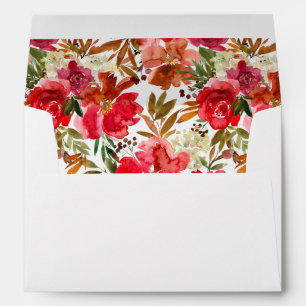 Red Rose & Pink Floral Envelope