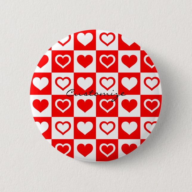 Red Rose Plaid Pattern Thunder_Cove 6 Cm Round Badge (Front)