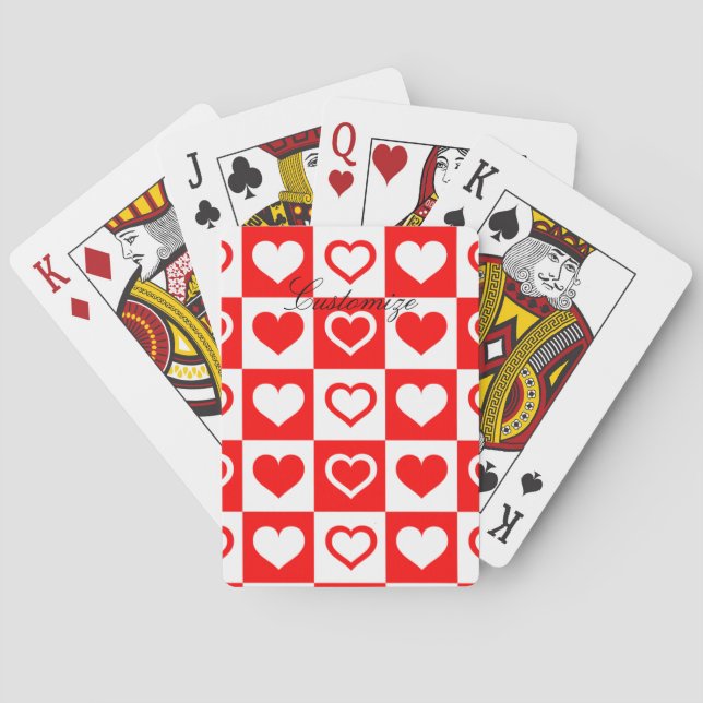 Red Rose Plaid Pattern Thunder_Cove Playing Cards (Back)