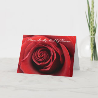 Red Rose, Please Be My Maid Of Honour Invitation