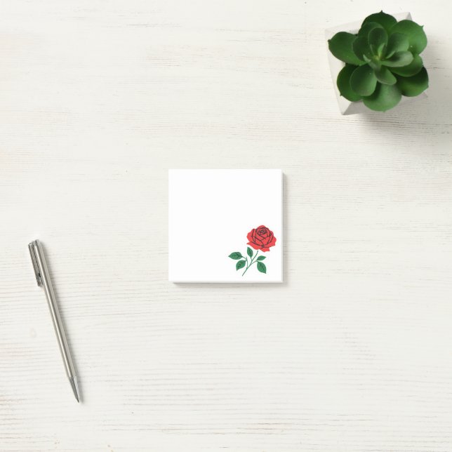 Red Rose Post-it Notes (Office)