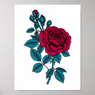 Red rose poster