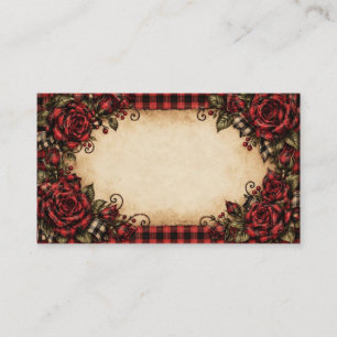 Red Rose Primitive Business Card