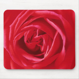 Red rose print mouse pad