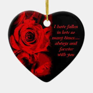 Red Rose Print Valentine Keepsake Ornament