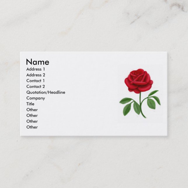 Red Rose Profile Card (Front)