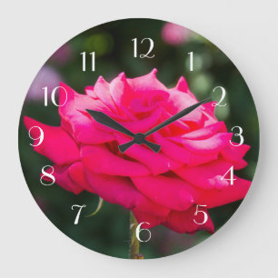 Red Rose Profile Large Clock