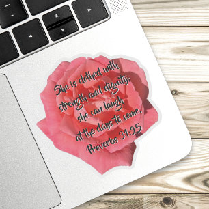 Red Rose Proverbs 31:25 Custom Bible Verse