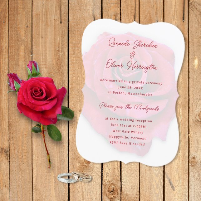 Red Rose Reception Only Wedding Invitation (Creator Uploaded)