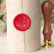 Red Rose Red Wax Seal Stamp With Text