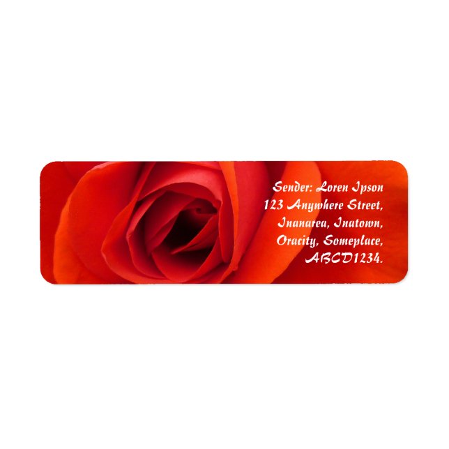 Red Rose Return Address Label (Front)