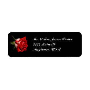 Red Rose Return Address Label