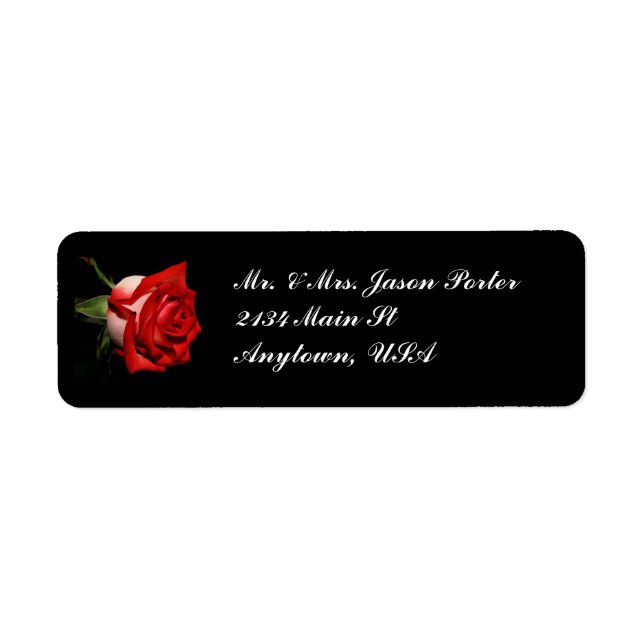 Red Rose Return Address Label (Front)