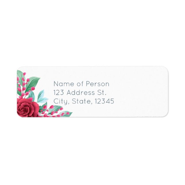 Red Rose Return Address Label (Front)