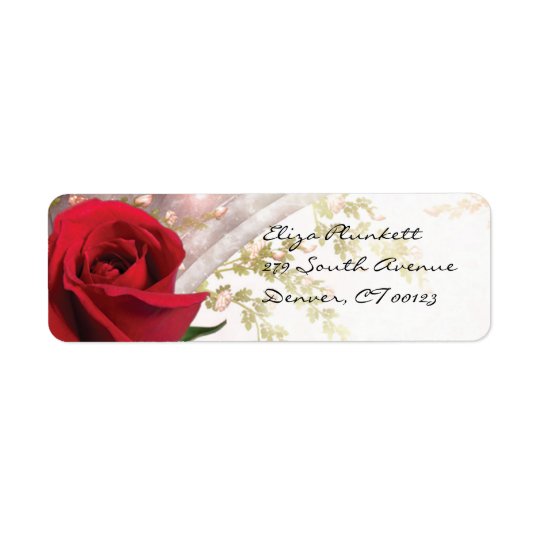 Red Rose Return Address Label