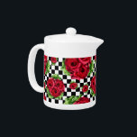 Red Rose Rockabilly Check<br><div class="desc">Red Roses Bouquet Floral Love Rockabilly and Checkered</div>
