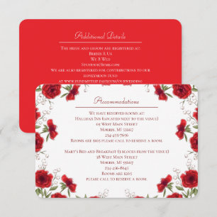 Red Rose Romantic Wedding Enclosure Card
