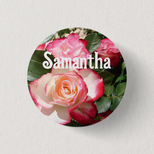 Red Rose Roses floral Photo Womens Birthday Party 3 Cm Round Badge