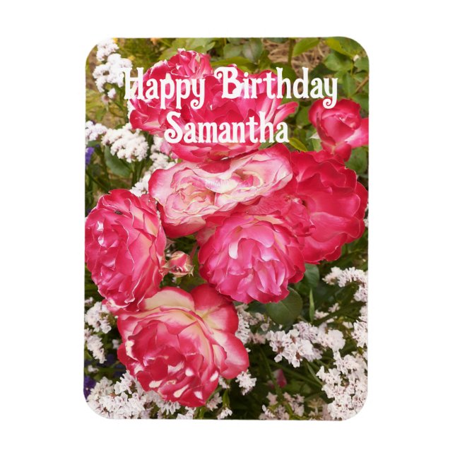 Red Rose Roses Flower flowers Floral Birthday Magnet (Vertical)