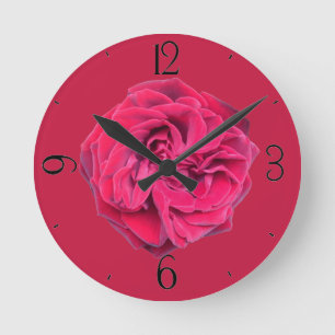 Red Rose Round Clock