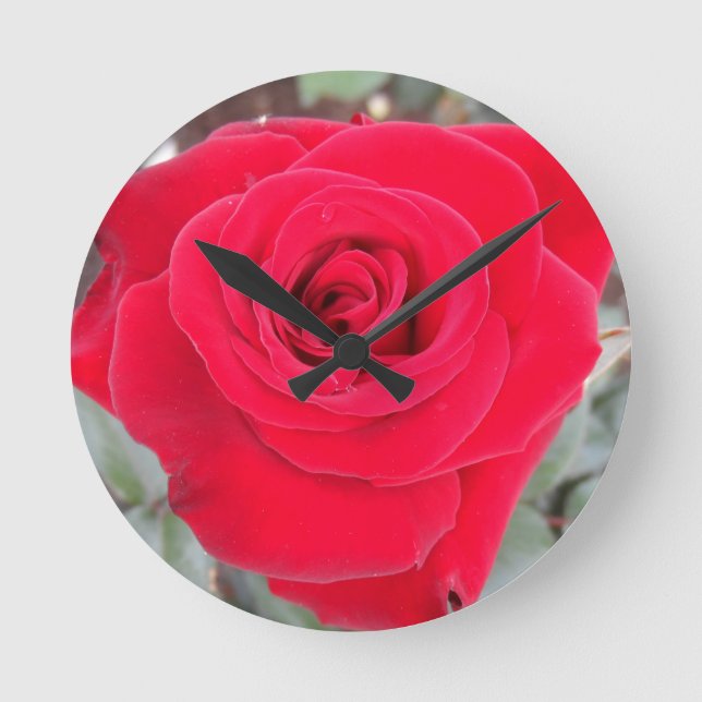 Red Rose Round Clock (Front)