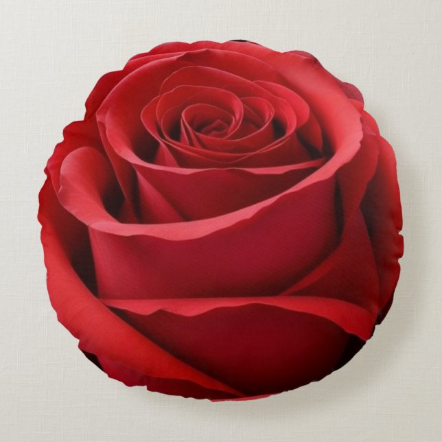 Red Rose Round Pillow (Front)