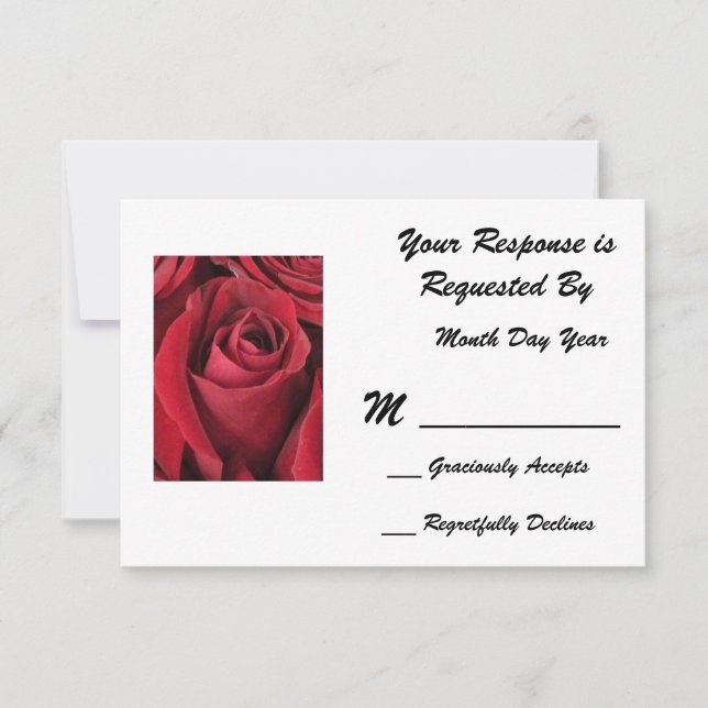 Red Rose RSVP Card (Front)
