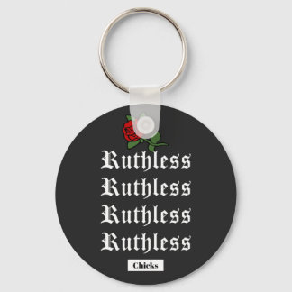 Red Rose Ruthless Chick Key Ring