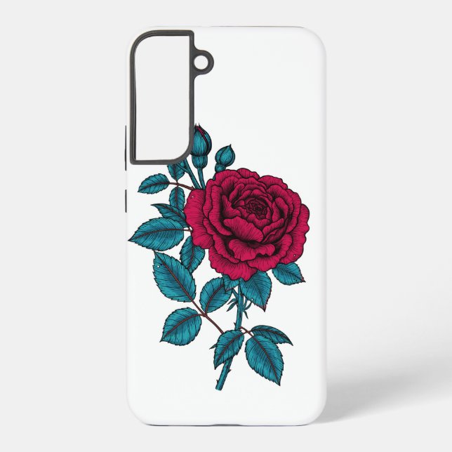 Red rose samsung galaxy s22+ case (Back)