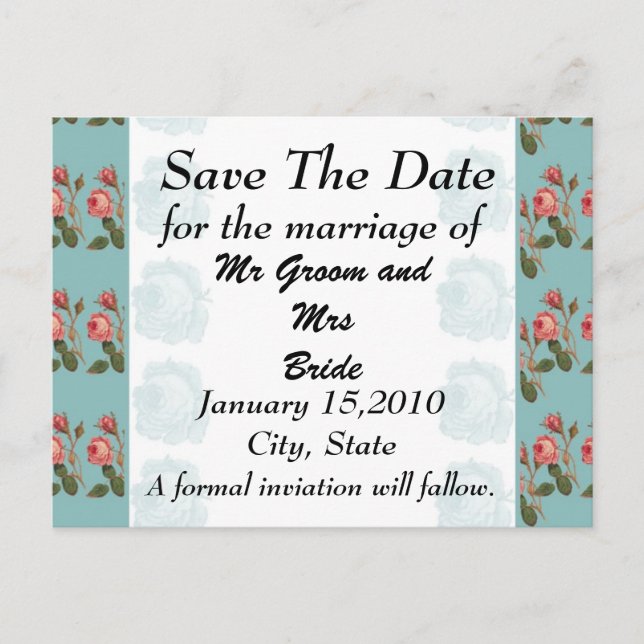 Red Rose Save the Day PostCard (Front)