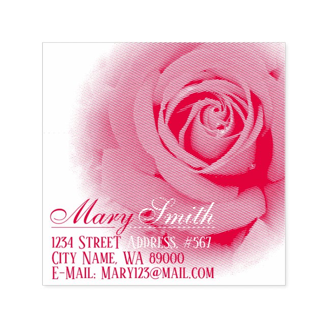 Red Rose Self-inking Stamp (Design)