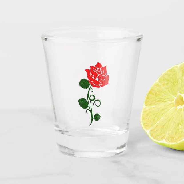 Red Rose Shot glass (Front)