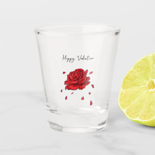 Red rose shot glass