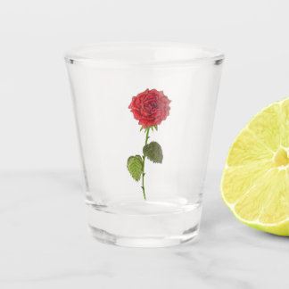 red rose shot glass