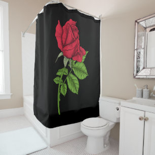 Red rose shower curtain