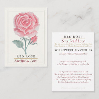 Red Rose Sorrowful Mysteries Marian Garden Card