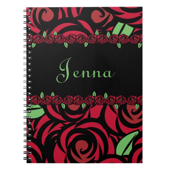 Red Rose Spiral Journal (Front)