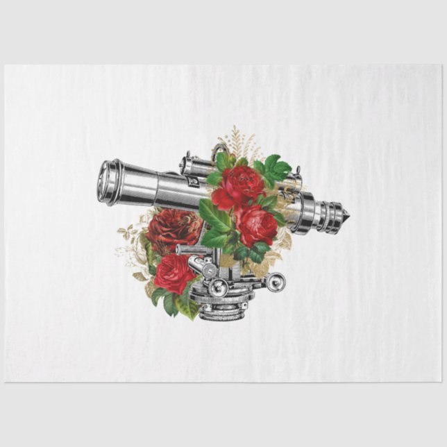 Red Rose Steampunk Series Design 9 Tissue Paper (Front)