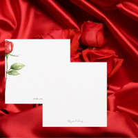 Red Rose Stem Personalised Square