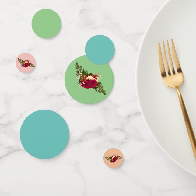 Red Rose Swagger Antique Design Confetti (Group)
