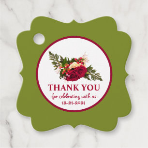 Red Rose Swagger Favour Tags