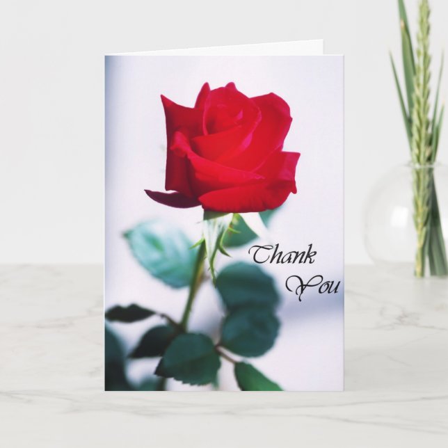 Red Rose Thank You Card (Front)