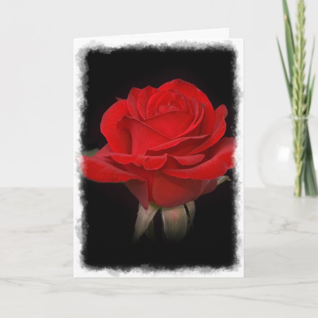 Red Rose Thank You Card (Front)