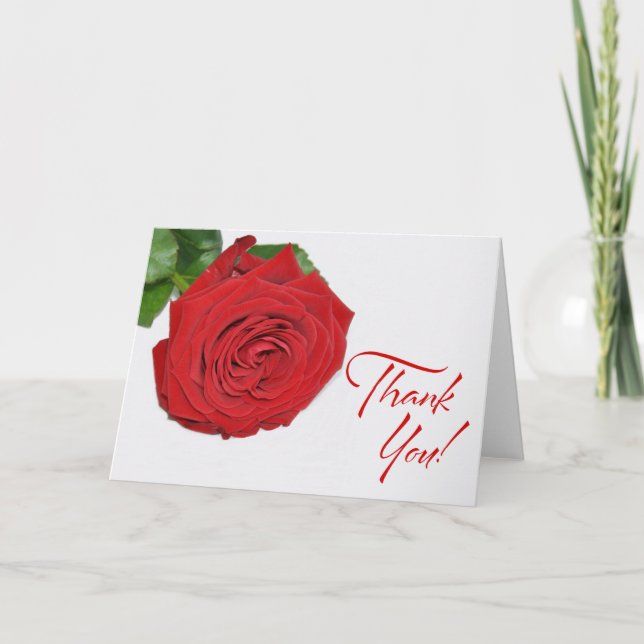 Red Rose Thank You Card (Front)