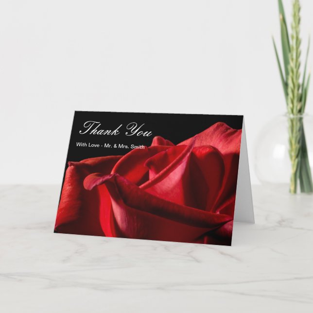 Red Rose Thank You Note (Front)