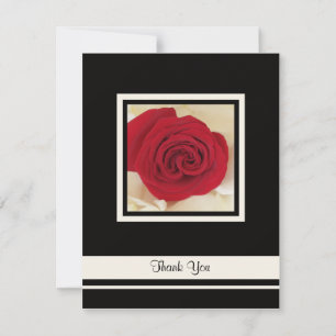Red Rose Thank You Wedding Invitation Card