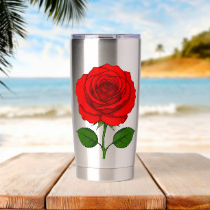 Red Rose Thermal Tumbler