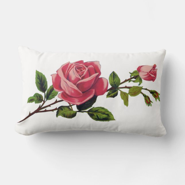 Red Rose Throw Pillow (Front)