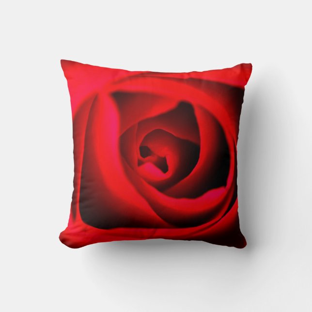 Red Rose Throw Pillow (Front)