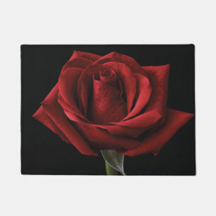 Red rose throw pillow doormat
